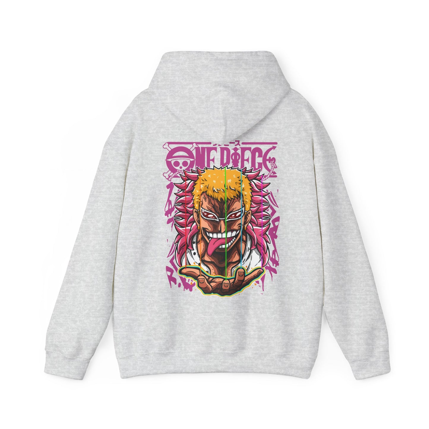 Donquixote Doflamingo Back Print Hoodie – One Piece Anime Sweatshirt – 100% Cotton