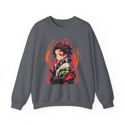 Tanjiro Kamado Demon Slayer Sweatshirt – 100% Cotton Anime Pullover for Kimetsu no Yaiba Fans