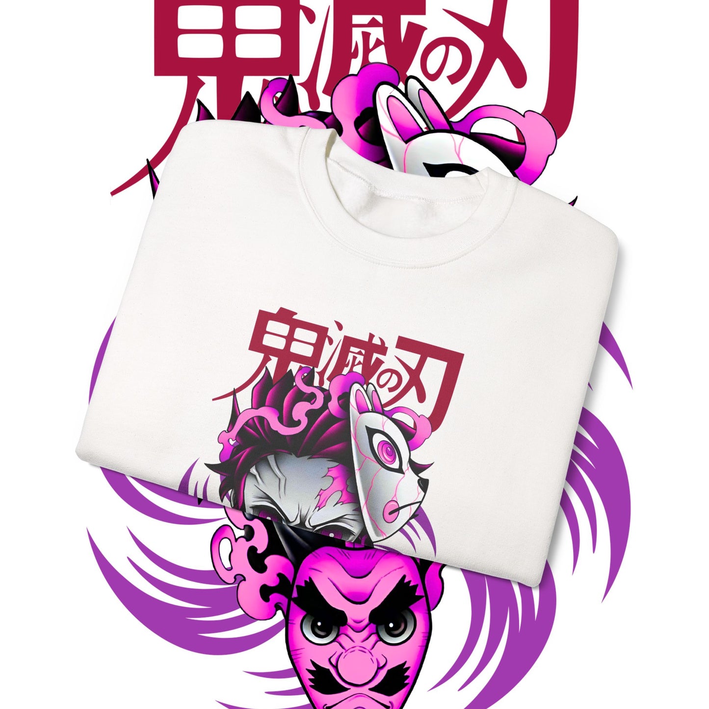 Tanjiro Kamado Mask Fury Sweatshirt | 100% Cotton Demon Slayer Pullover