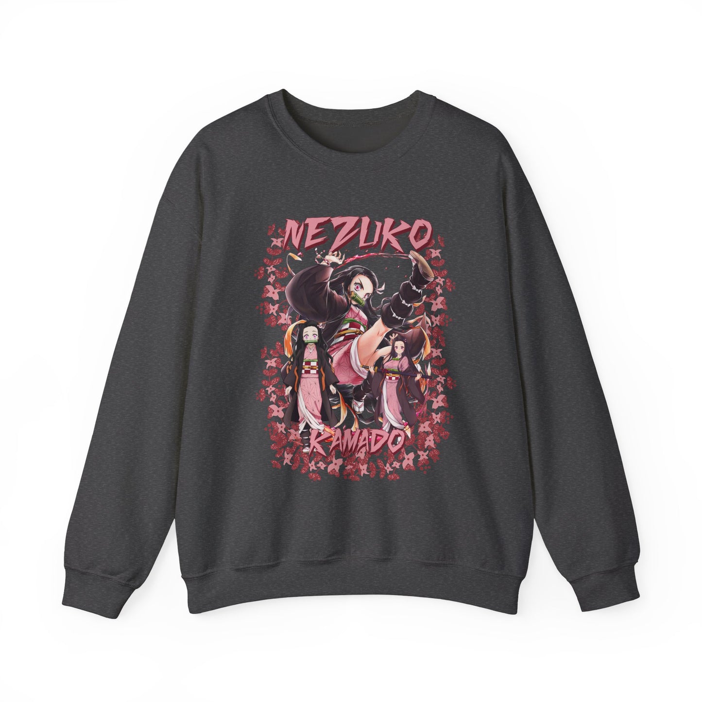 Nezuko Kamado Pink Flowers Sweatshirt – 100% Cotton Demon Slayer Anime Pullover
