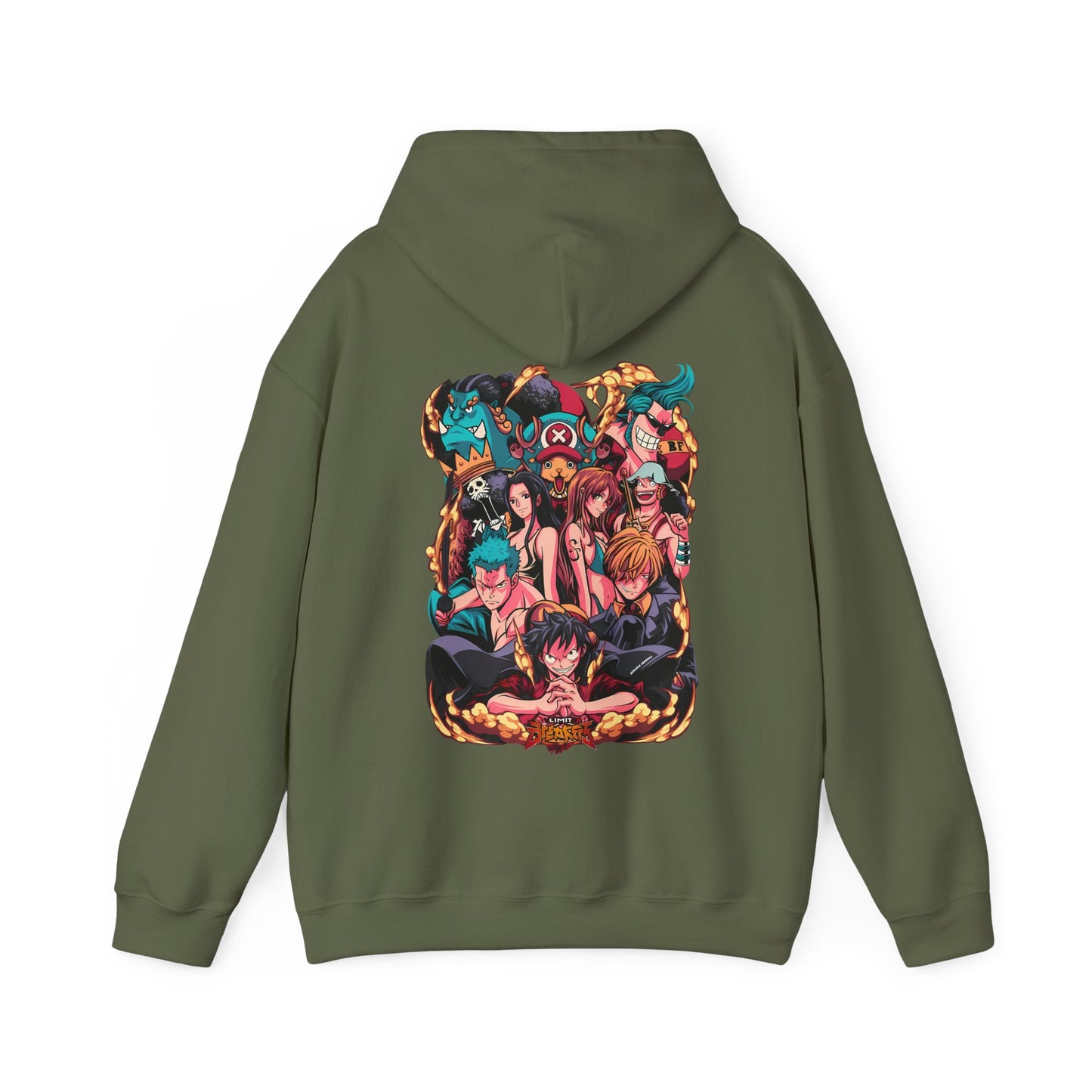One Piece Characters Back Print Hoodie – 100% Cotton Anime Hoodie Featuring Straw Hat Crew