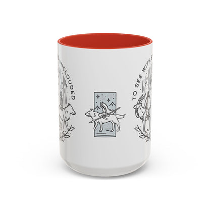 Princess Mononoke Art Accent Mug – Studio Ghibli Coffee Cup with Colored Handle – 11oz & 15oz Ceramic Anime Gift