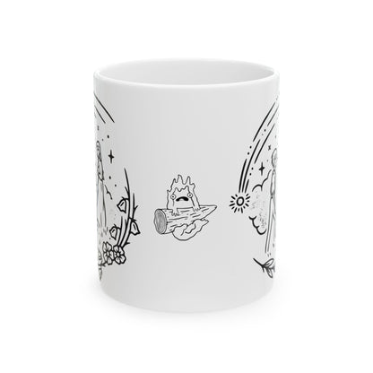 Calcifer Mug – Howl’s Moving Castle Ceramic Cup 11oz & 15oz – Studio Ghibli Anime Gift