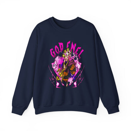 God Enel One Piece Sweatshirt – 100% Cotton Anime Pullover Featuring Thunder God of Skypiea