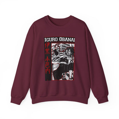 Iguro Obanai Demon Slayer Sweatshirt – 100% Cotton Anime Pullover Featuring the Serpent Hashira