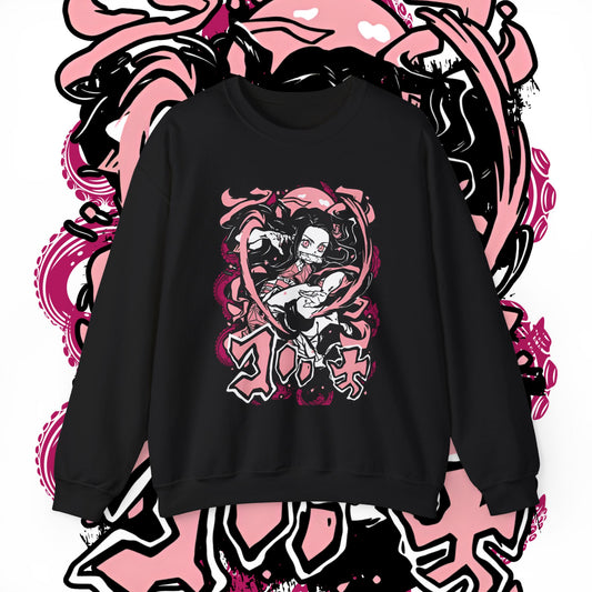 Nezuko Kamado Art Sweatshirt | Demon Slayer Waifu | 100% Cotton Anime Sweater