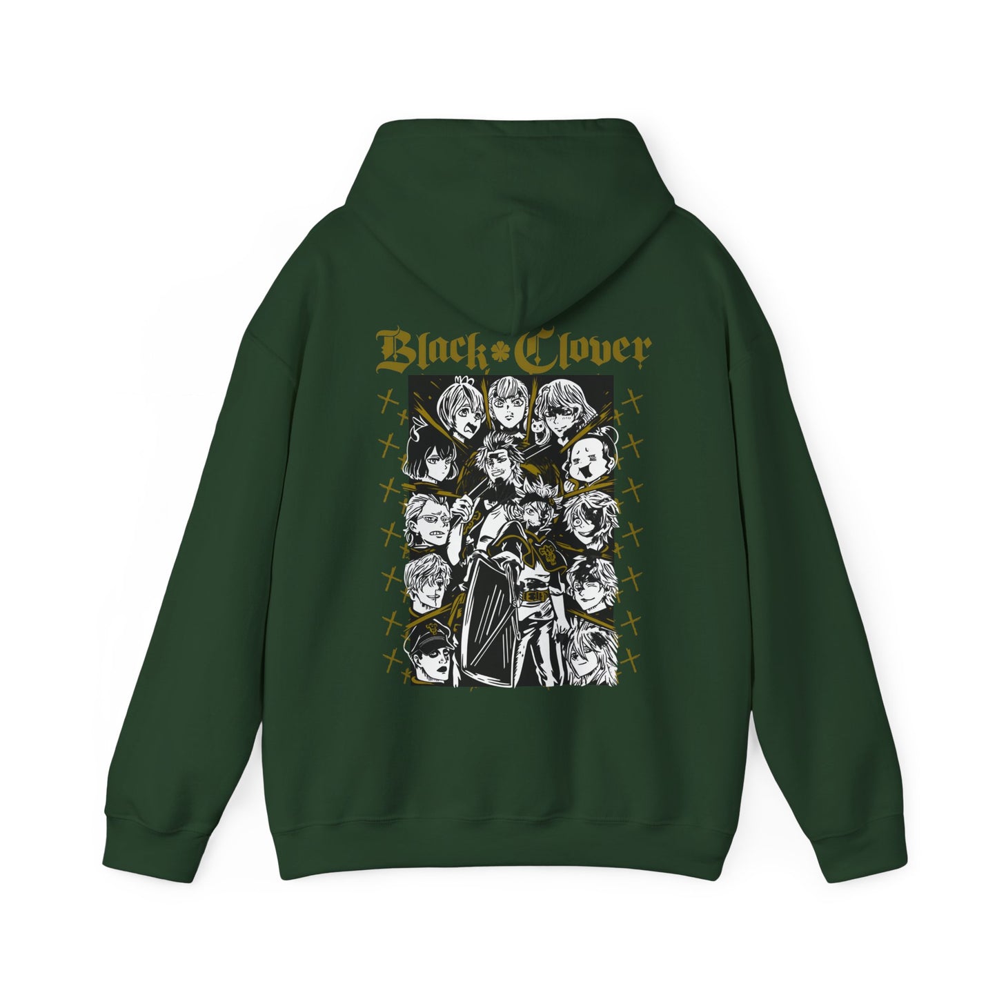 Black Clover Back Print Hoodie – 100% Cotton Anime Sweatshirt with Asta, Yuno & Noelle – Stylish Back Graphic Pullover