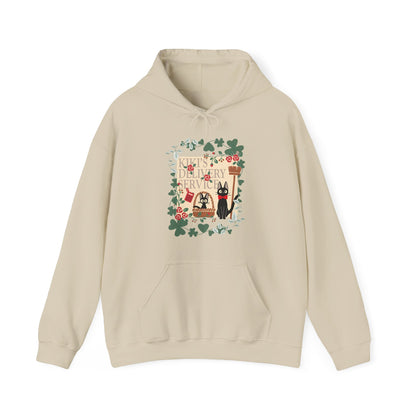 Kiki’s Delivery Service Hoodie – 100% Cotton Studio Ghibli Hoodie with Kiki and Jiji Design