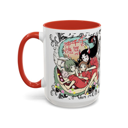 Spirited Away Cool Accent Mug – Studio Ghibli Color Handle Coffee Cup – 11oz & 15oz Ceramic Gift for Anime Fans