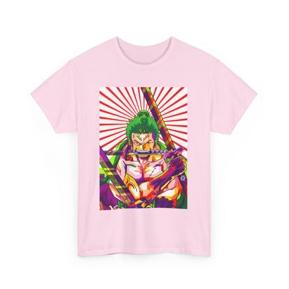 One Piece Zoro Style T-Shirt – 100% Cotton Anime Tee for Swordsman Fans