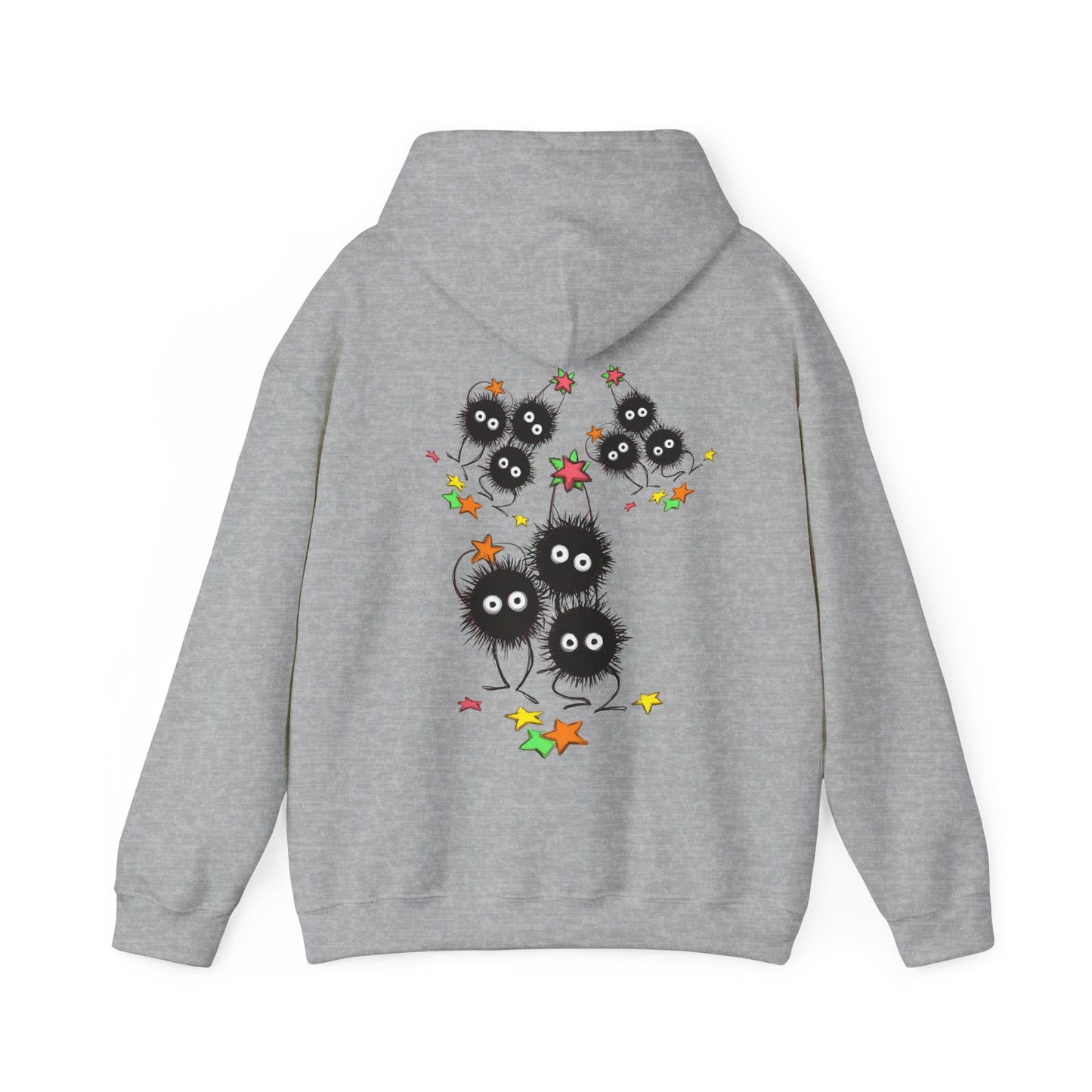 Soot Sprites Fantasy Back Print Hoodie – 100% Cotton Anime Hoodie Inspired by Studio Ghibli
