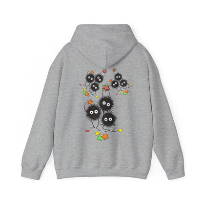 Soot Sprites Fantasy Back Print Hoodie – 100% Cotton Anime Hoodie Inspired by Studio Ghibli