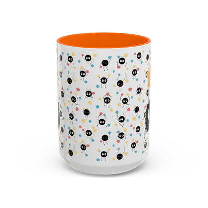 Soot Sprites Accent Mug – Studio Ghibli Color Handle Cup – 11oz & 15oz Ceramic Anime Gift