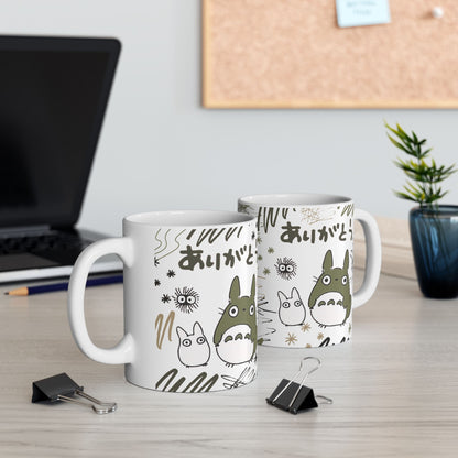 Totoro Sketch Mug – Studio Ghibli Inspired Coffee Cup – 11oz & 15oz Cute Anime Mug for Fans and Collectors