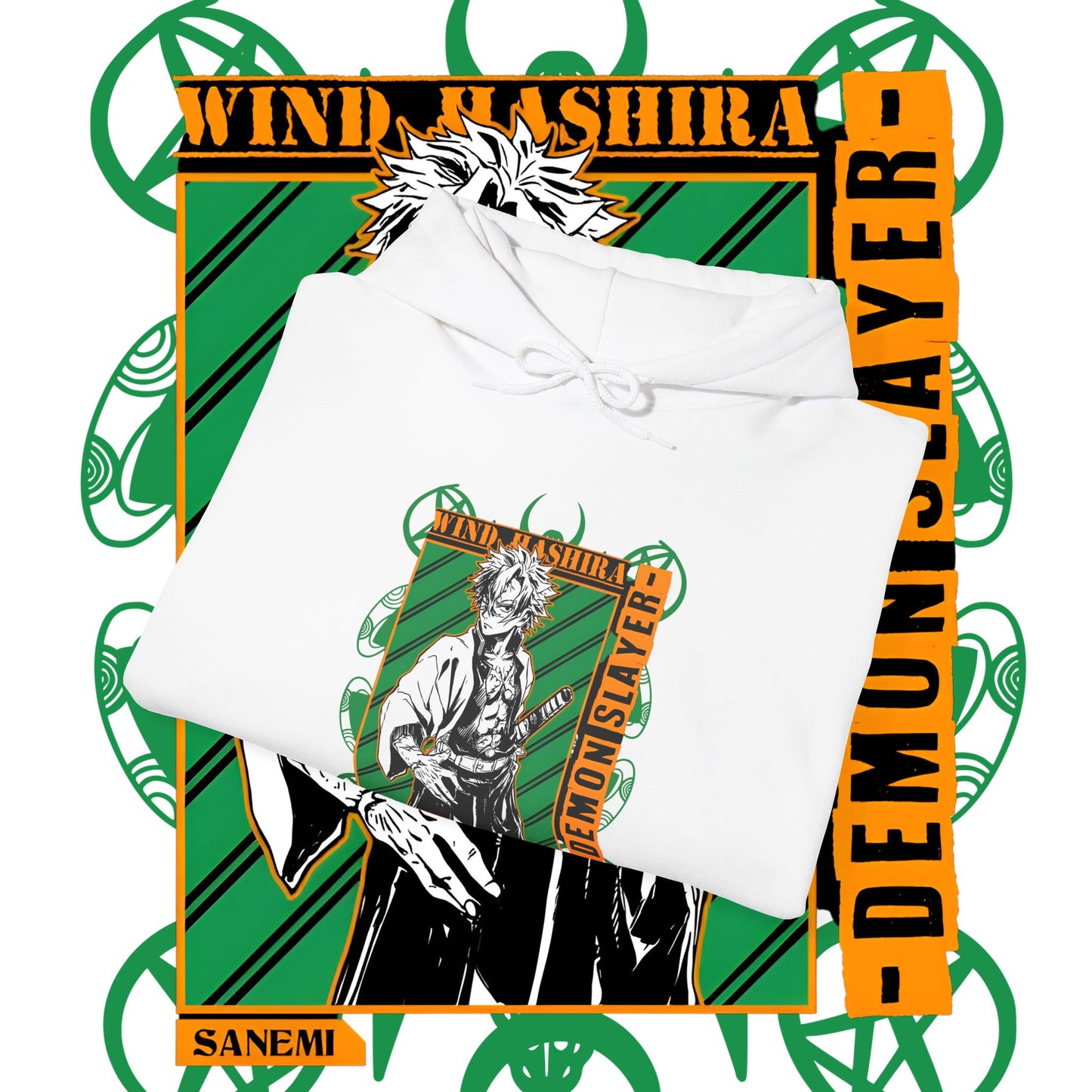 Sanemi Shinazugawa Hoodie | Demon Slayer Hashira | 100% Cotton Anime Hoodie