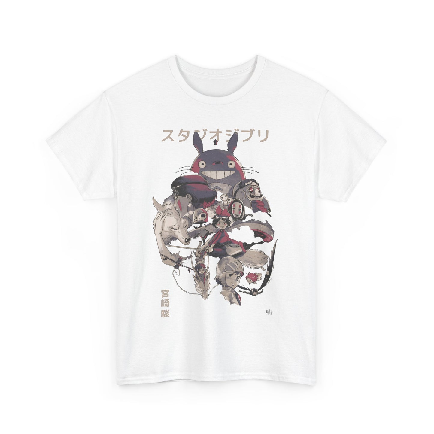 Studio Ghibli Characters T-Shirt 100% Cotton | Anime Canvas Art Tee