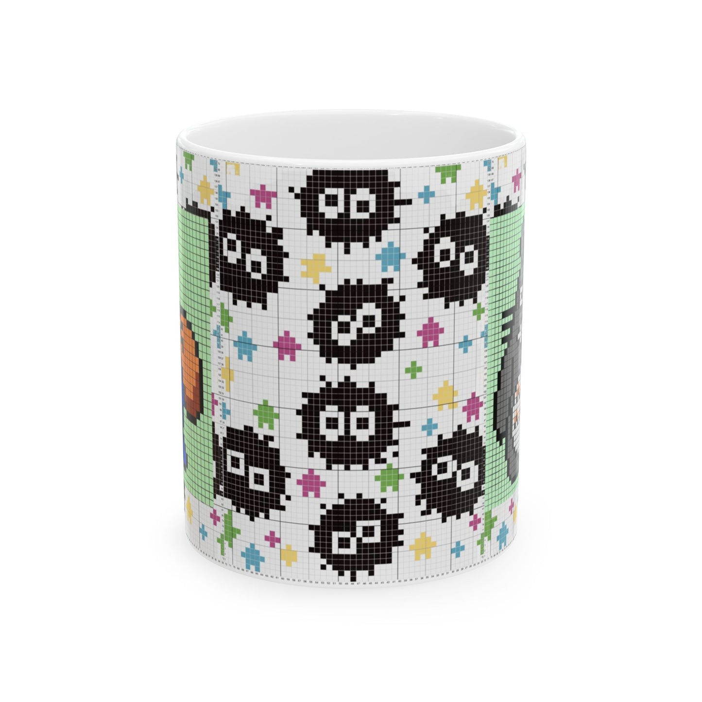 My Neighbor Totoro Pixel Mug – Studio Ghibli Retro Anime Cup 11oz & 15oz – Cute Pixel Art Coffee Gift