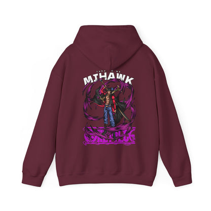 Dracule Mihawk One Piece Back Print Hoodie – 100% Cotton Anime Hoodie for Swordsman Fans
