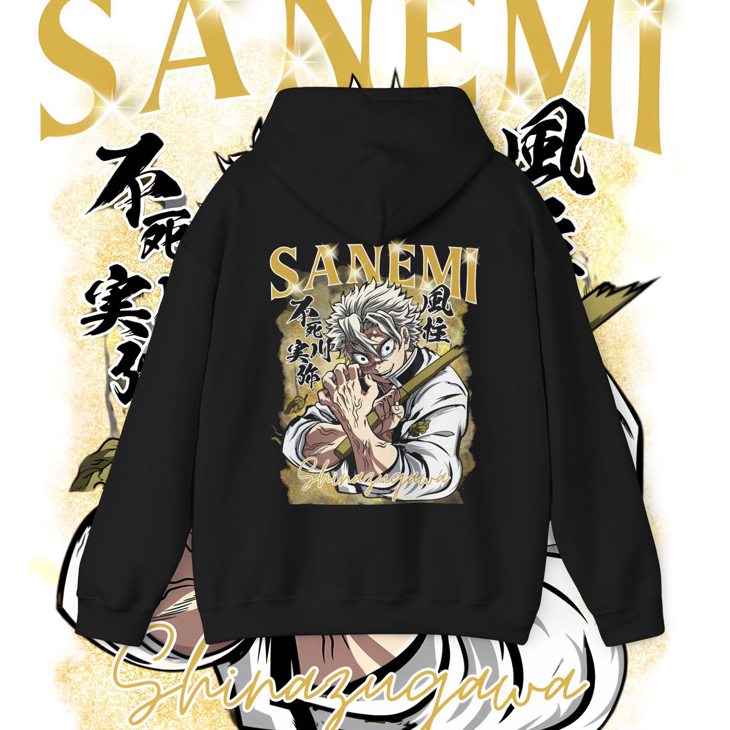 Sanemi Shinazugawa Hashira Back Print Hoodie – 100% Cotton Anime Streetwear