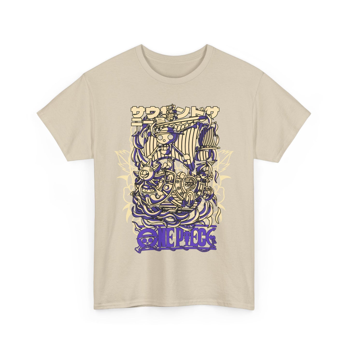 One Piece Ship T-Shirt – 100% Cotton Anime Tee Featuring Going Merry & Thousand Sunny