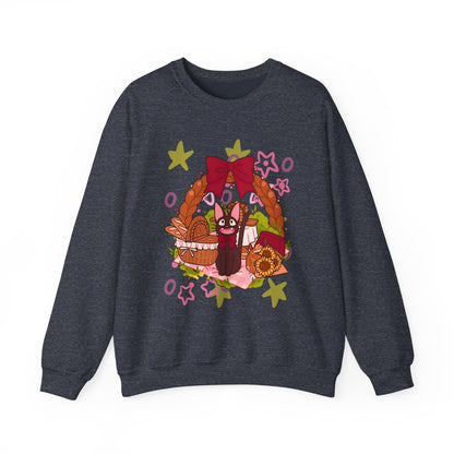 Jiji Cat Gift Sweatshirt – 100% Cotton Studio Ghibli Inspired Cozy Anime Pullover