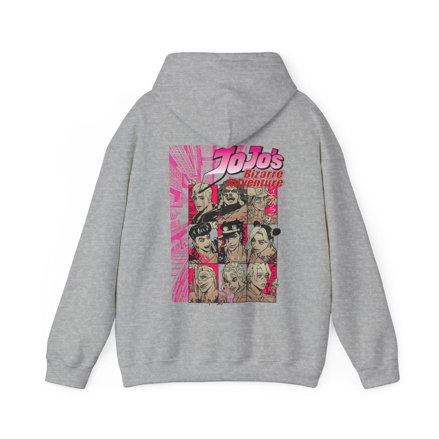 JoJo’s Bizarre Adventure Back Print Hoodie – 100% Cotton Anime Pullover with Stand & Joestar Back Design – Otaku Streetwear