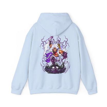 Luffy Gear 5 One Piece Back Print Hoodie – 100% Cotton Anime Hoodie for Straw Hat Fans