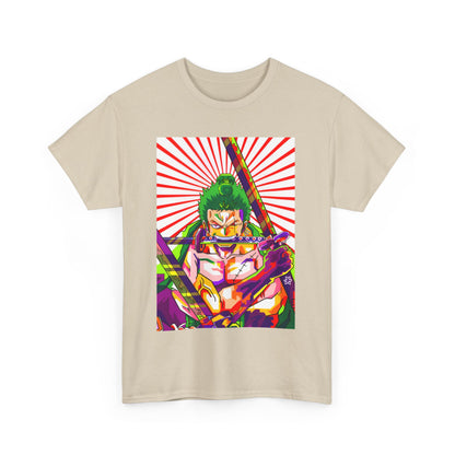 One Piece Zoro Style T-Shirt – 100% Cotton Anime Tee for Swordsman Fans