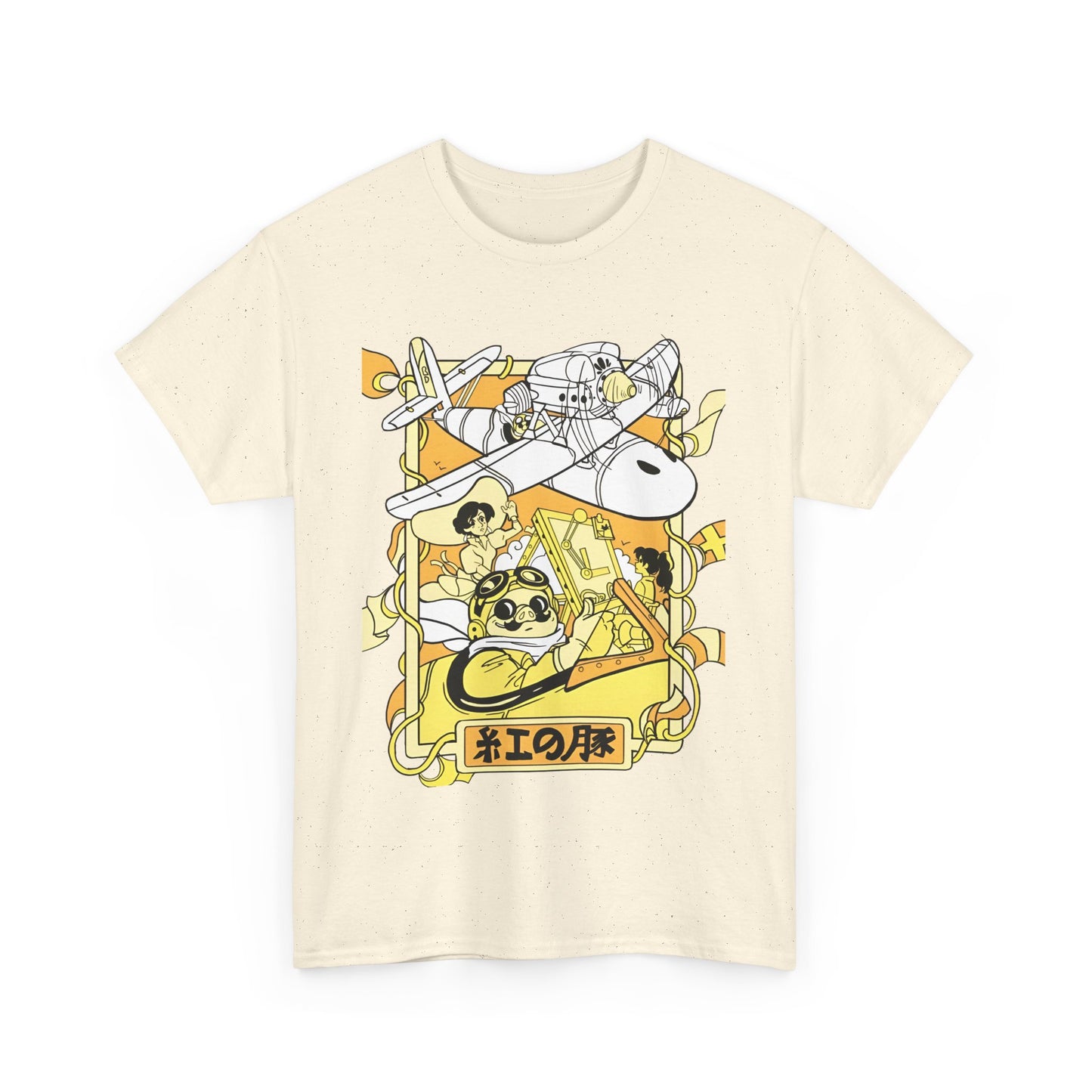 Porco Rosso T-Shirt – 100% Cotton Studio Ghibli Pilot Anime Tee