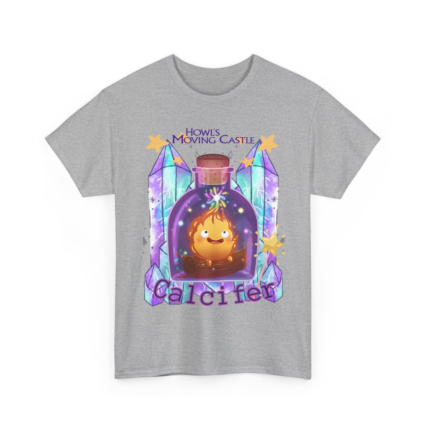 Howl's Moving Castle Calcifer T-Shirt 100% Cotton Studio Ghibli Tee