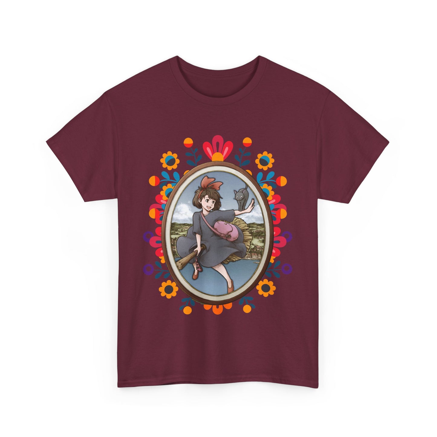 Kiki's Delivery Service Art T-Shirt 100% Cotton Studio Ghibli Anime Tee