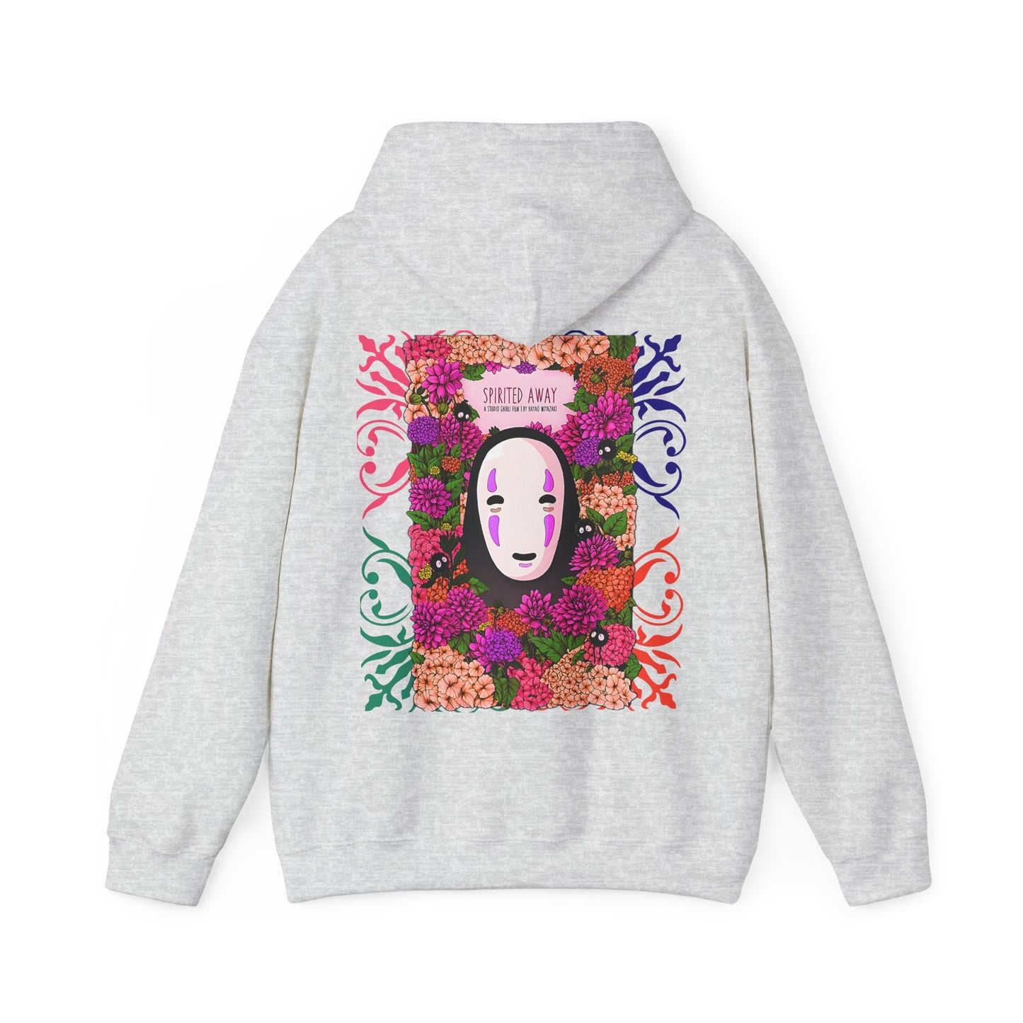 No Face Back Print Hoodie – Spirited Away Ghibli | 100% Cotton Gildan 18500 Anime Hoodie