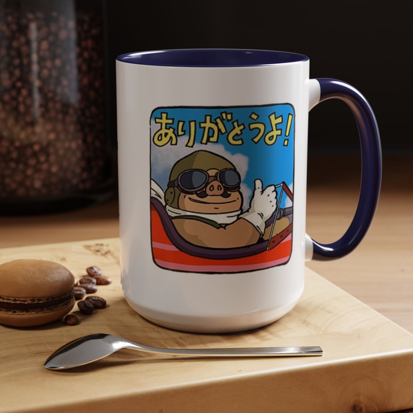 Porco Rosso Tribute Accent Mug – Studio Ghibli Anime Coffee Cup – 11oz & 15oz Ceramic Gift