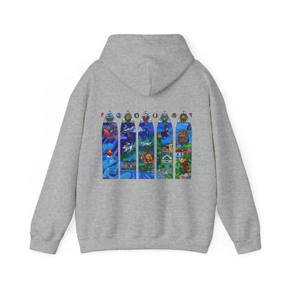 Studio Ghibli Stained Glass Back Print Hoodie – 100% Cotton Anime Hoodie with Vitral-Inspired Design