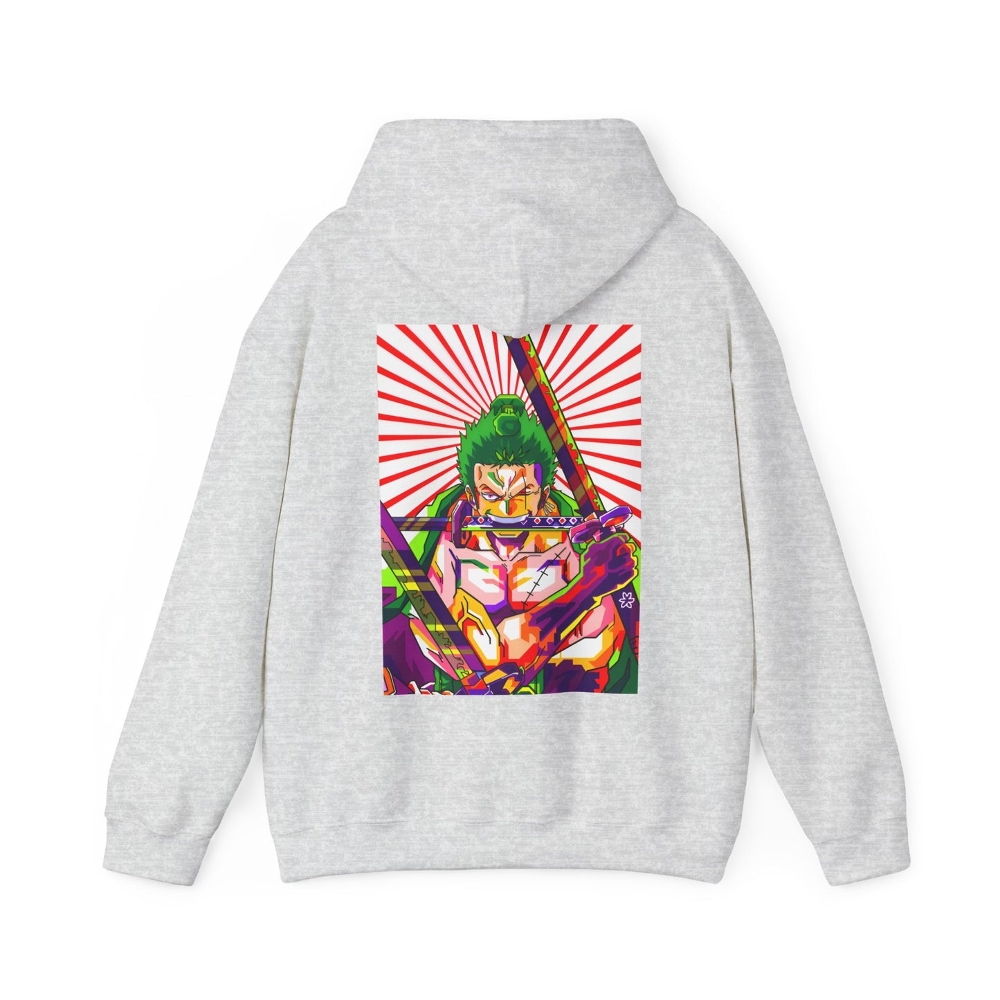Zoro Style Back Print Hoodie – 100% Cotton One Piece Anime Sweatshirt for True Fans