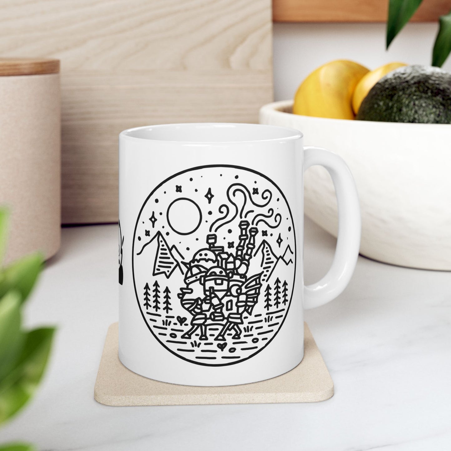 Calcifer Demon Fire Mug – Howl’s Moving Castle Anime Cup – 11oz & 15oz Ceramic Ghibli Gift