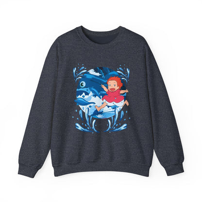Ponyo Studio Ghibli Sweatshirt – Cozy 100% Cotton Anime Pullover for Ghibli Fans