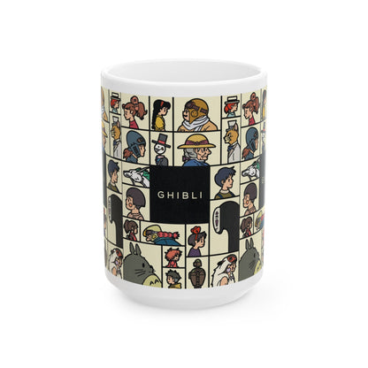 Studio Ghibli Characters Sketch Mug – 11oz & 15oz Ceramic Anime Coffee Cup