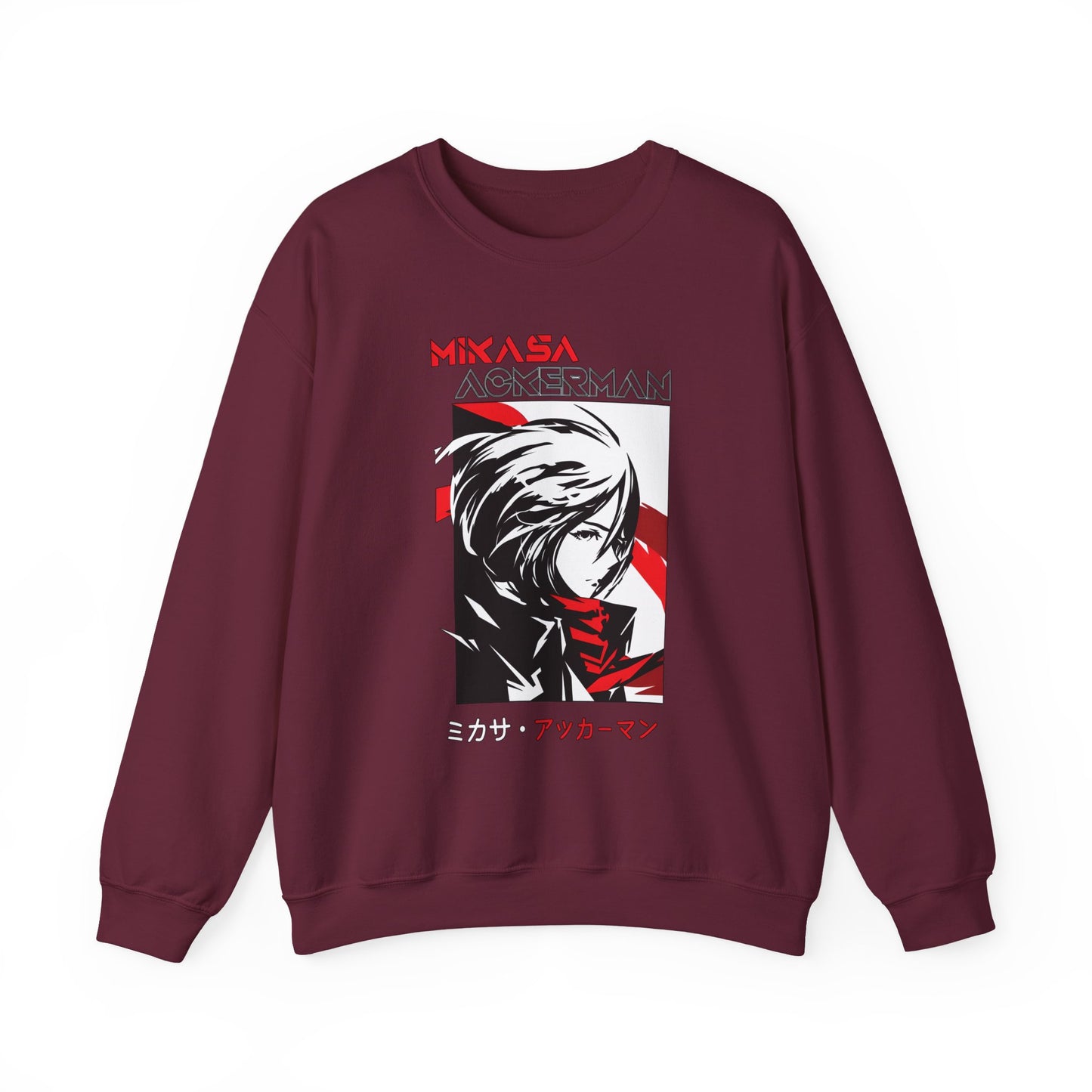 Mikasa Ackerman Sweatshirt – 100% Cotton Attack on Titan Anime Pullover for Fans