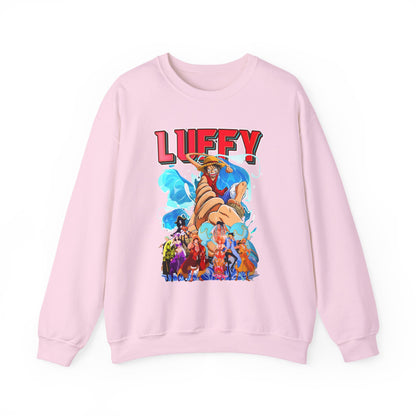 Luffy and Friends One Piece Sweatshirt – 100% Cotton Anime Crew Pullover