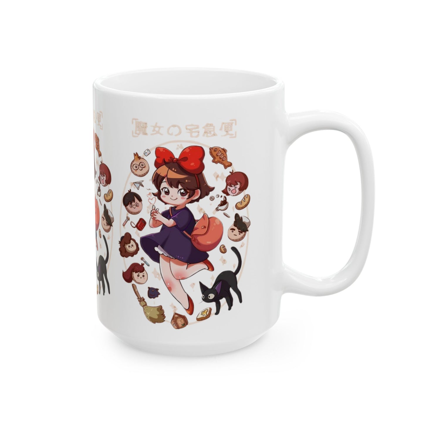 Kiki’s Delivery Service Stained Glass Mug – Ghibli Inspired Coffee Cup 11oz & 15oz – Magical Anime Gift