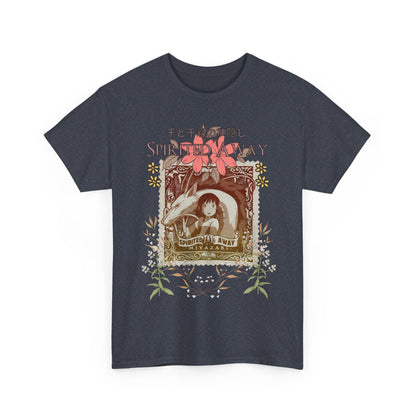 Spirited Away Philately T-Shirt – 100% Cotton Anime Stamp-Inspired Tee for Studio Ghibli Fans