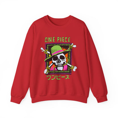 Straw Hat Pirates One Piece Sweatshirt – 100% Cotton Anime Crewneck for Fans