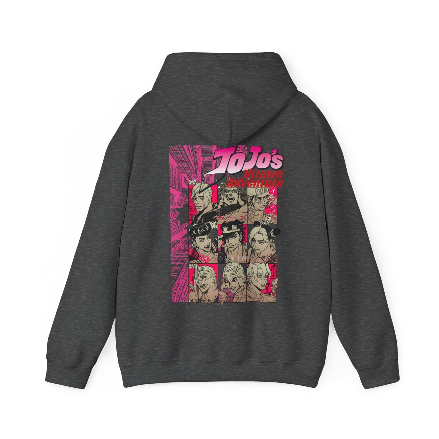 JoJo’s Bizarre Adventure Back Print Hoodie – 100% Cotton Anime Pullover with Stand & Joestar Back Design – Otaku Streetwear