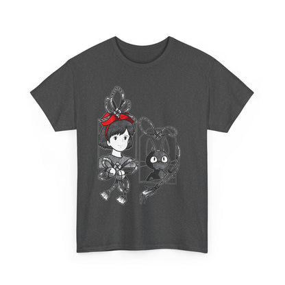 Kiki and Jiji Ribbon T-Shirt 100% Cotton | Studio Ghibli Anime Tee