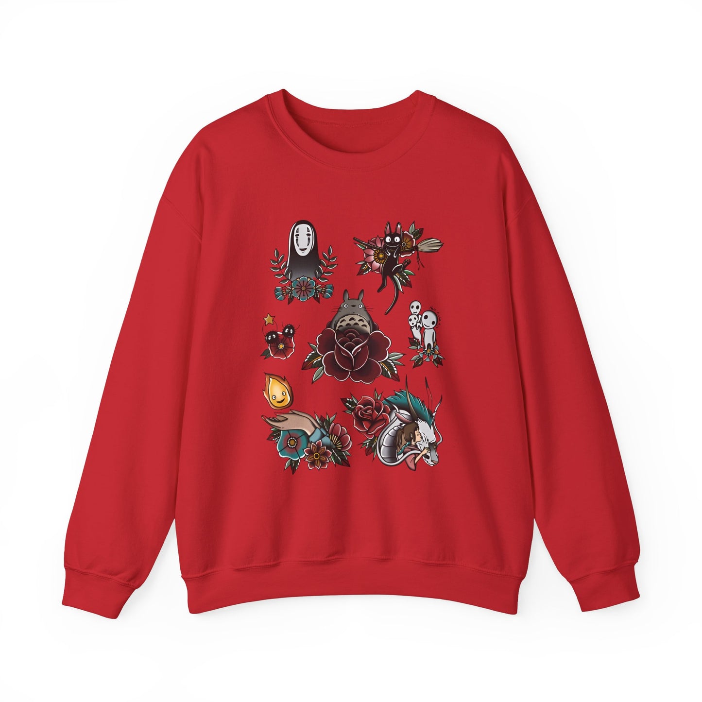Studio Ghibli Characters Sweatshirt – 100% Cotton Anime Crewneck Featuring Iconic Ghibli Heroes
