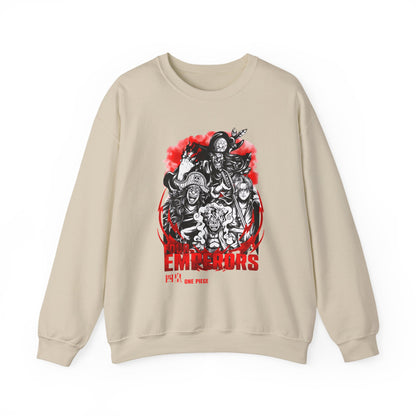 Four Emperors One Piece Sweatshirt – 100% Cotton Anime Crewneck Featuring Yonko Pirates