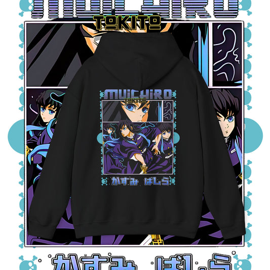Muichiro Tokito Back Print Hoodie | Demon Slayer Mist Hashira 100% Cotton