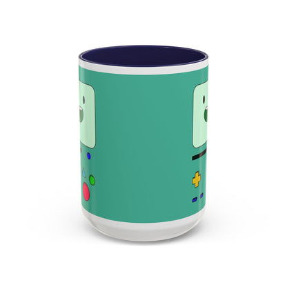 BMO Adventure Time Accent Handle Mug – Colorful Beemo Cup – 11oz & 15oz Ceramic Gift for Cartoon Fans