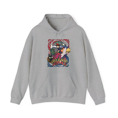 Kiki's Delivery Service Art Hoodie – 100% Cotton Studio Ghibli Anime Pullover for Fans